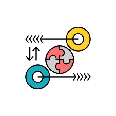 Bulmaca, İş, Fikir, Pazarlama, Uygun Düz Renk Simgesi. V