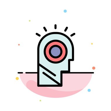 Fikir, Işık, Adam, Şapka Soyut Düz Renk Simgesi Şablonu