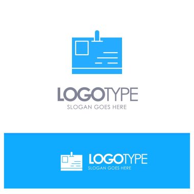 Kart, Kimlik Kartı, Kimlik, Pass Blue Solid Logo etiket için yer ile