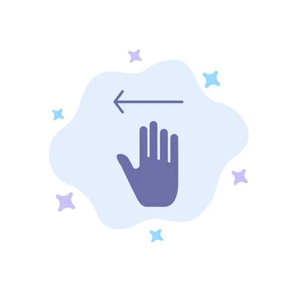 Ręka, strzałka, gesty, lewy niebieski ikona na abstrakcyjne chmura Backgrou — Wektor stockowy