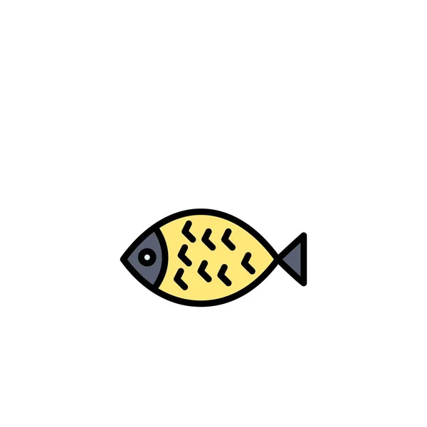 鱼, 食物, 复活节, 吃商业标志模板。平面颜色 — 图库矢量图片