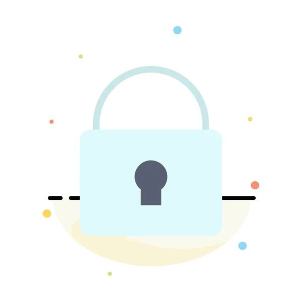 Lock, Security, Locked, Login Abstrated Flat Color Icon Template — стоковый вектор