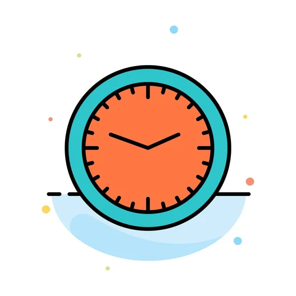Reloj, Oficina, Hora, Pared, Reloj Abstracto Color Plano Icono Templa — Archivo Imágenes Vectoriales