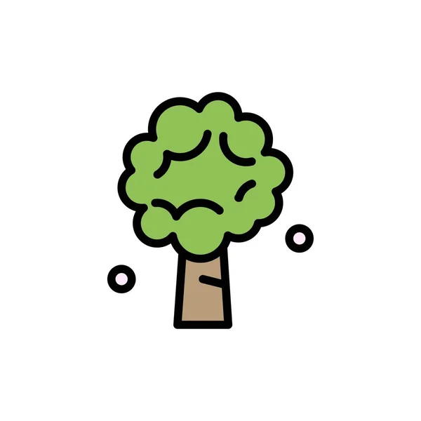 Árbol, Manzana, Manzano, Naturaleza, Icono de color plano de primavera. Vector — Vector de stock