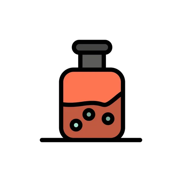 Laboratorio, prueba, ciencia, icono de color plano de la botella. Banner de icono de vector — Vector de stock