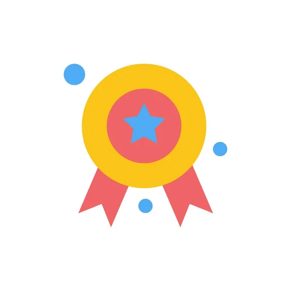 Award, Award Badge, Award Ribbon, Badge  Flat Color Icon. Vector