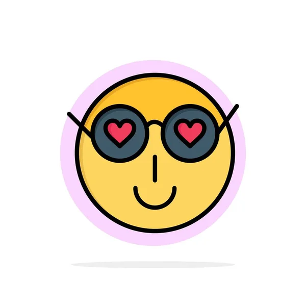 Sorriso, Emoji, Amore, Carino, Utente astratto cerchio sfondo piatto — Vettoriale Stock