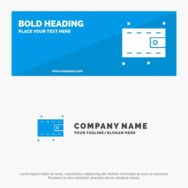 Portefeuille, argent, argent SOlid Icon Website Banner and Business Logo — Image vectorielle