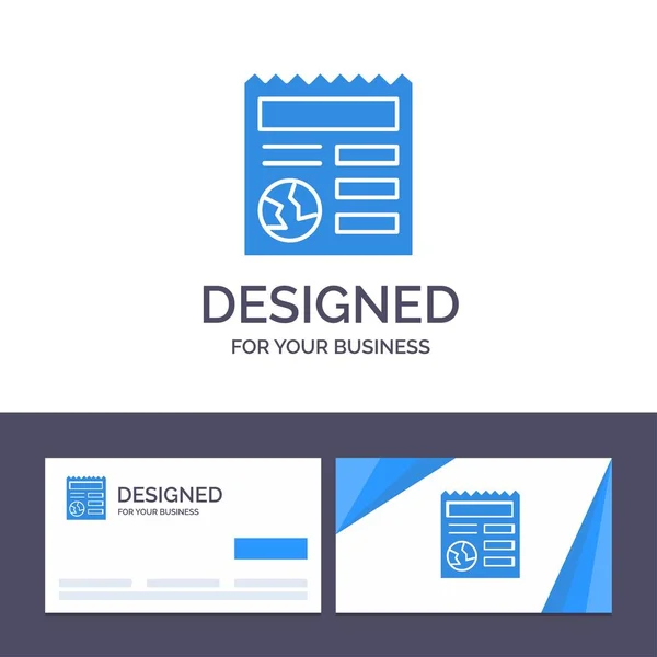 Szablon Creative Business Card i logo Basic, dokument, Globe, — Wektor stockowy