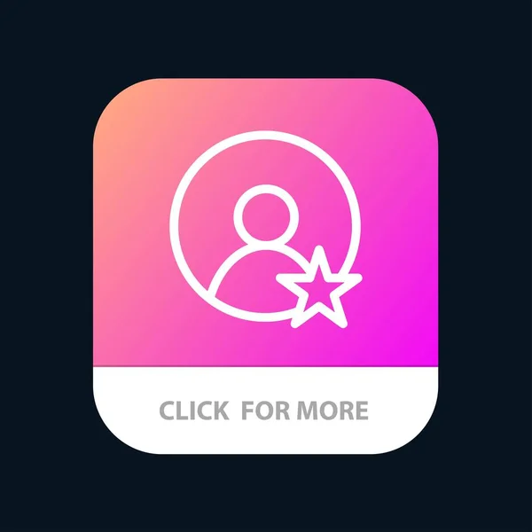 Valoración, Usuario, Perfil Botón de aplicación móvil. Línea de Android e IOS Ve — Vector de stock