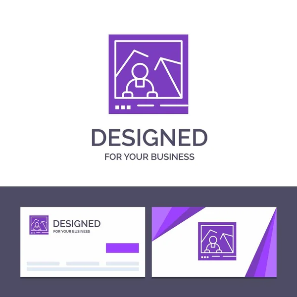 Šablona Creative Business Card a logo obrázek, obrázek, Landmar — Stockový vektor