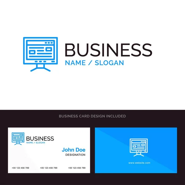 Computer, Online, Studio, Istruzione Blue Business logo e Busine — Vettoriale Stock