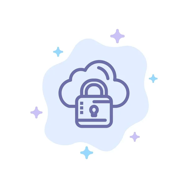 Cloud, Network, Lock, Mengunci Blue Icon pada Abstrak Cloud Backgro - Stok Vektor