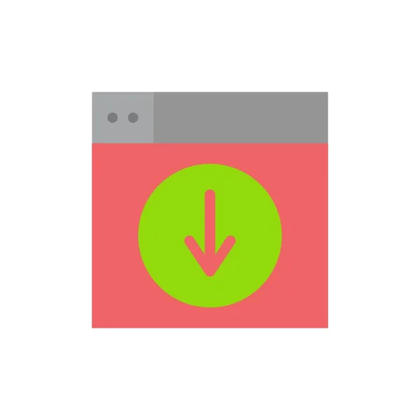 Web, Design, Download, nach unten, Anwendung flache Farbe Symbol. Vecto — Stockvektor