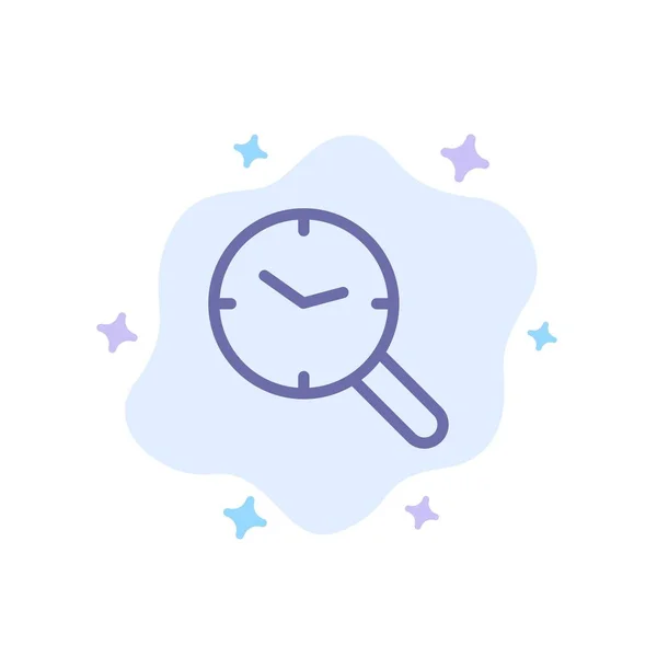 Búsqueda, Investigación, Reloj, Reloj Icono Azul en la nube abstracta Backg — Vector de stock