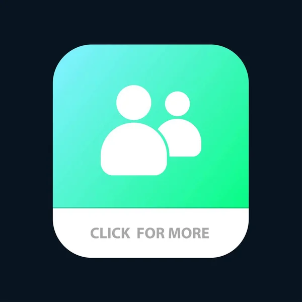 Amigos, Grupo, Usuários, Team Mobile App Button. Android e IOS G — Vetor de Stock