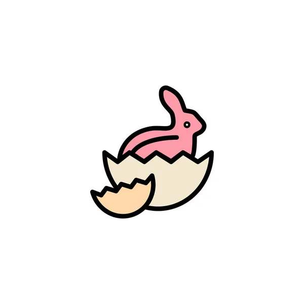 Modèle de logo d'entreprise lapin, Pâques, bébé, nature. Couleur plate — Image vectorielle