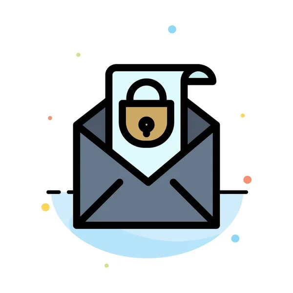 Mail, E-Mail, Nachricht, Sicherheit abstrakte flache Farb-Icon-Vorlage — Stockvektor