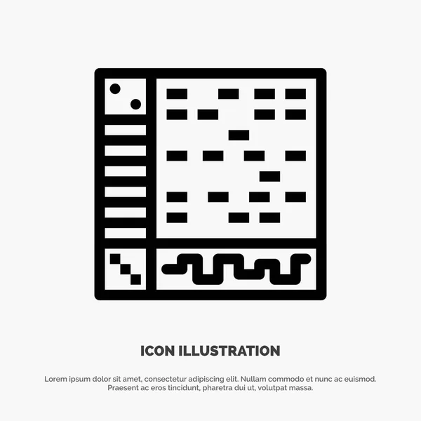 Ableton, Application, Audio, Benchmark, Draw Line Icon Vector — стоковый вектор