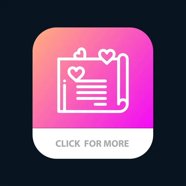 Carta de amor, Cartão de casamento, Proposta de casal, Love Mobile App Butt —  Vetores de Stock