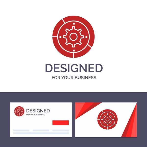 Tarjeta de visita creativa y plantilla de logotipo Engranajes, ajustes, configuración , — Vector de stock