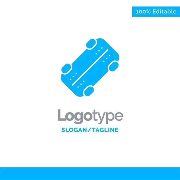 Skate, Skateboard, Sport Blue Solid Logo Template. Lugar para Tag — Vector de stock