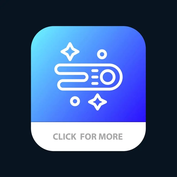 Astronomia, Cometa, Space Mobile App Button. Android e IOS Line — Vetor de Stock