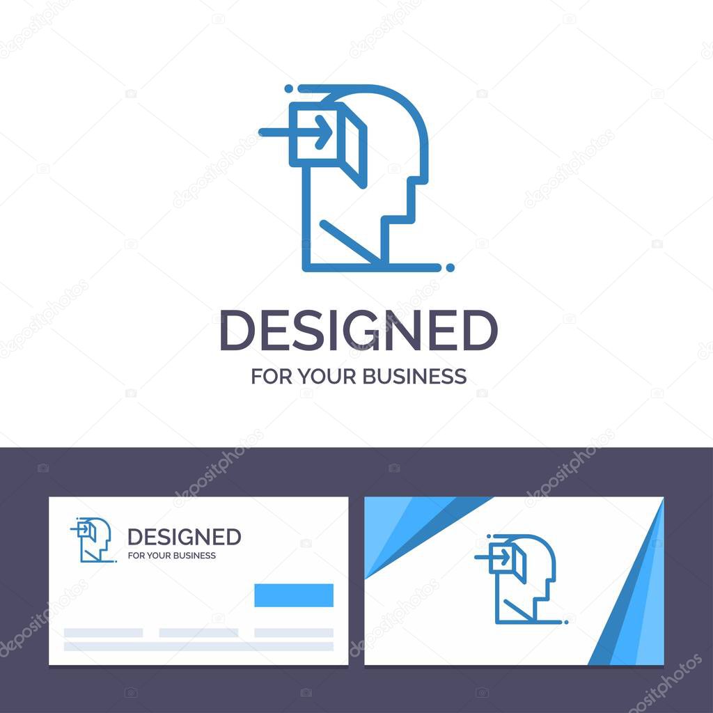 Creative Business Card and Logo template Door, Human, Inner, Min