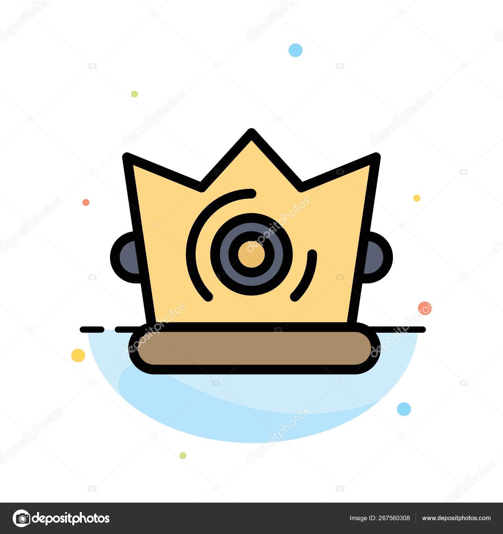 Best, Crown, King, Madrigal Abstraat Flat Color Icon Template.
