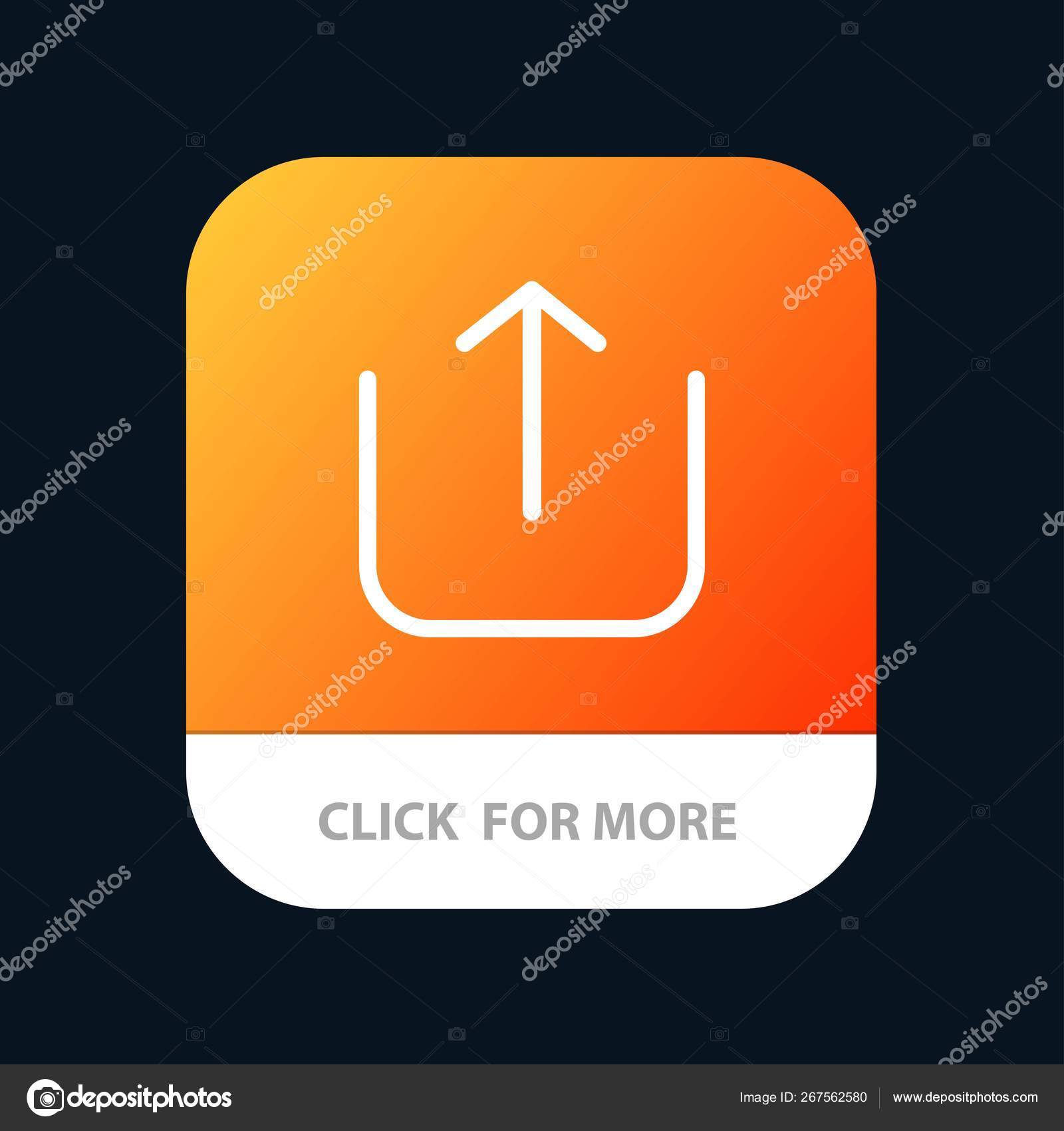 Instagram, Up, Upload Mobile App Button. Android И IOS Glyph V.