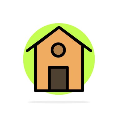 Ev, Ev, Bina Soyut Daire Arka Plan Düz renk Simgesi