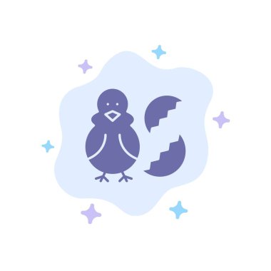 Yumurta, tavuk, Paskalya, Bebek, Happy Blue Icon soyut Cloud ba