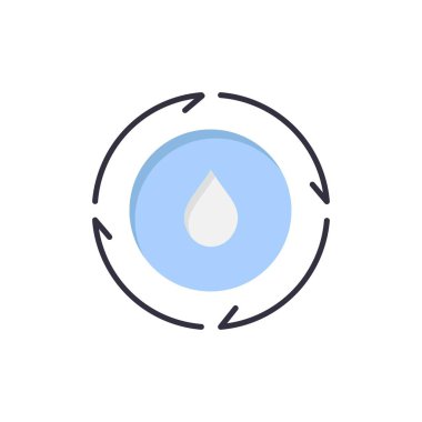 Enerji, Su, Güç, Doğa Düz Renk Simgesi. Vektör simgesi banne