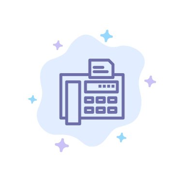 Soyut Bulutta Faks, Telefon, Daktilo, Faks Makinesi Mavi Simgesi 