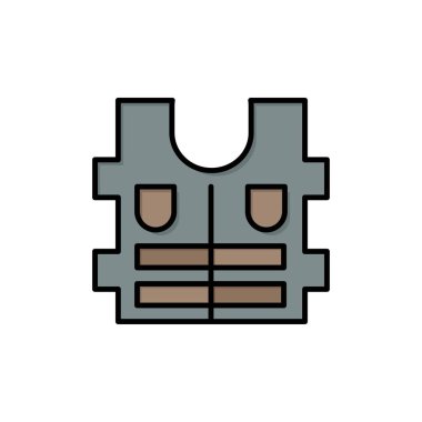 Ceket, yaşam, emniyet düz renk simgesi. Vektör simgesi Banner Templa