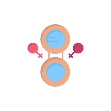 Ayna, sekiz, sembol düz renk simgesi. Vektör simgesi afiş Templ