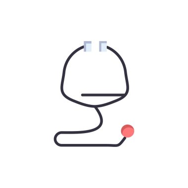 Tıp, Sağlık, Tıp, Stetoskop Düz Renk Simgesi. Vektör