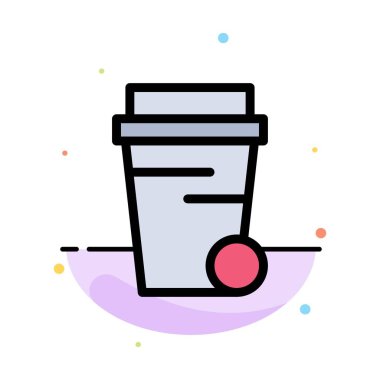 Cam, Çorba, Temizlik Soyut Düz Renk Simgesi Şablonu