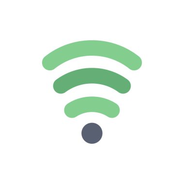 Wifi, Hizmetler, Sinyal Düz Renk Simgesi. Vektör simgesi afiş Temp