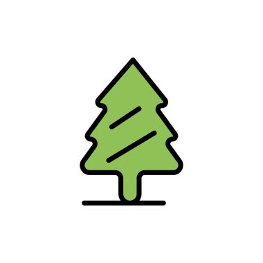 Doğa, çam, bahar, ağaç düz renk simgesi. Vektör simgesi Banner 