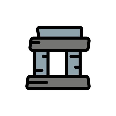 Dönüm noktası, Paris, Kule Düz Renk Simgesi. Vektör simgesi afiş Temp