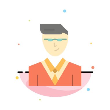 Adam, Kullanıcı, Yönetici, Öğrenci Soyut Düz Renk Simgesi Şablonu