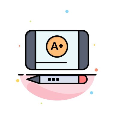 En İyi Not, Başarmak, Eğitim Soyut Düz Renk Simgesi Şablonu