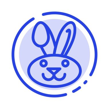 Bunny, Paskalya, Tavşan MaviSi Noktalı Çizgi Simgesi