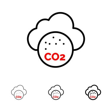 Hava, Karbondioksit, Co2, Kirlilik Kalın ve ince siyah çizgi ic