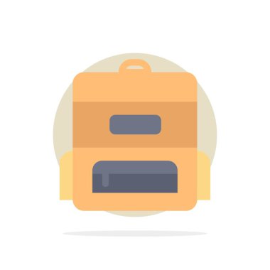 Çanta, eğitim, okul çantası soyut daire arka plan düz renk 