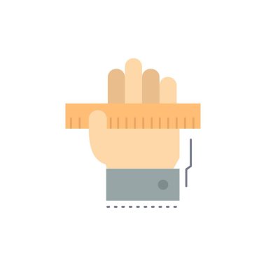 Eğitim, el, öğrenmek, öğrenmek, cetvel Düz Renk Simge Vektör