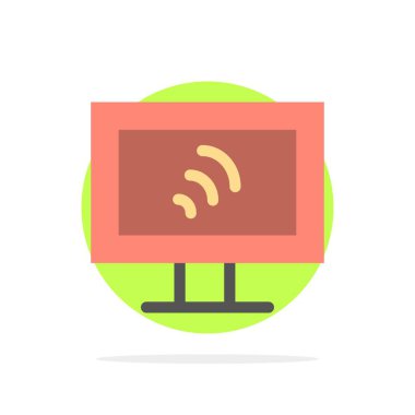 Bilgisayar, Wifi, Hizmet Soyut Daire Arka Plan Düz renk Ic