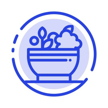 Bitkisel, İlaç, Doğal, Kase Mavi Noktalı Çizgi Hattı Simgesi