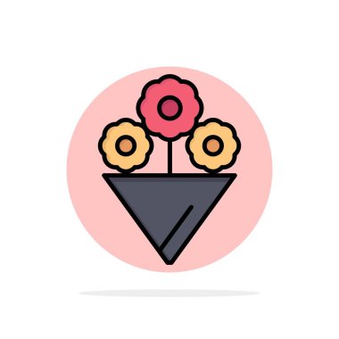 Çiçek, Hediye Soyut Daire Arka Plan Düz renk Simgesi